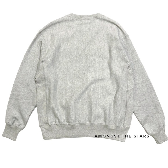 Champion Reverse Weave Chenille Logo Grey Crewneck - Picture 6 of 8